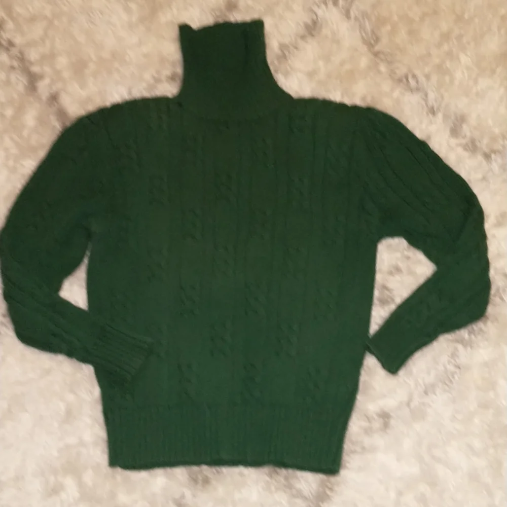 Lodge Classics woman's size M long sleeve turtleneck cotton vtg knitted sweater - Picture 10 of 10